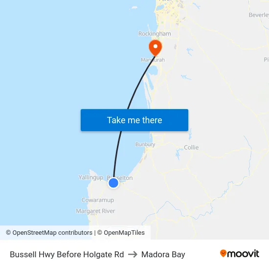 Bussell Hwy Before Holgate Rd to Madora Bay map