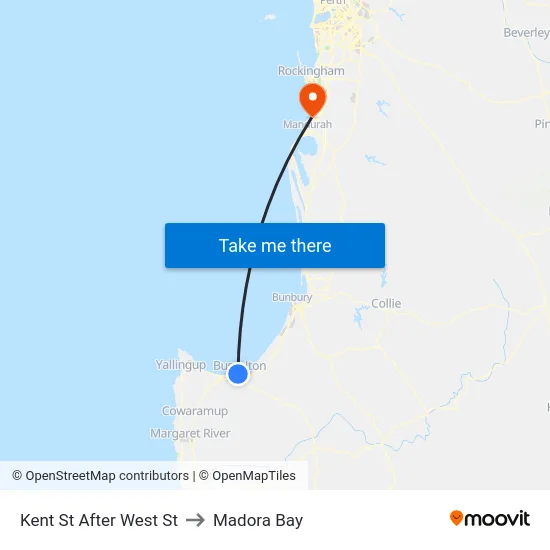 Kent St After West St to Madora Bay map
