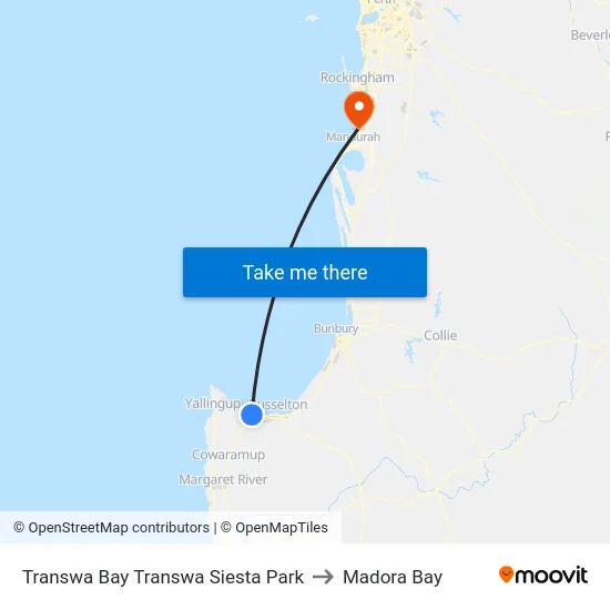 Transwa Bay Transwa Siesta Park to Madora Bay map