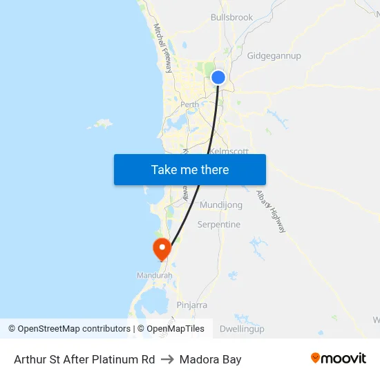 Arthur St After Platinum Rd to Madora Bay map