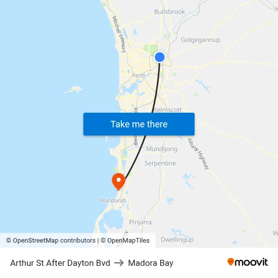 Arthur St After Dayton Bvd to Madora Bay map