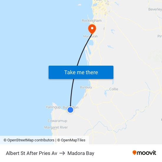 Albert St After Pries Av to Madora Bay map