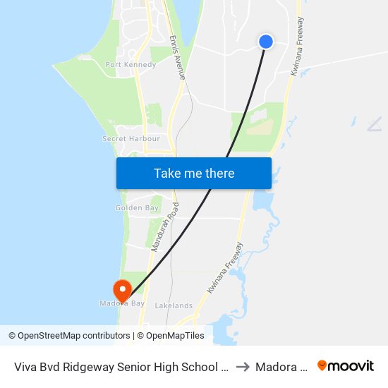 Viva Bvd Ridgeway Senior High School Stand 1 to Madora Bay map