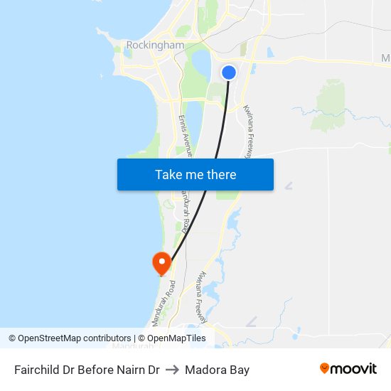 Fairchild Dr Before Nairn Dr to Madora Bay map