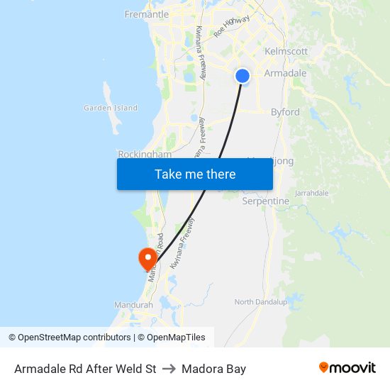 Armadale Rd After Weld St to Madora Bay map