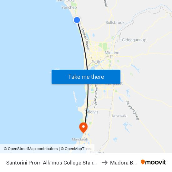 Santorini Prom Alkimos College Stand 1 to Madora Bay map