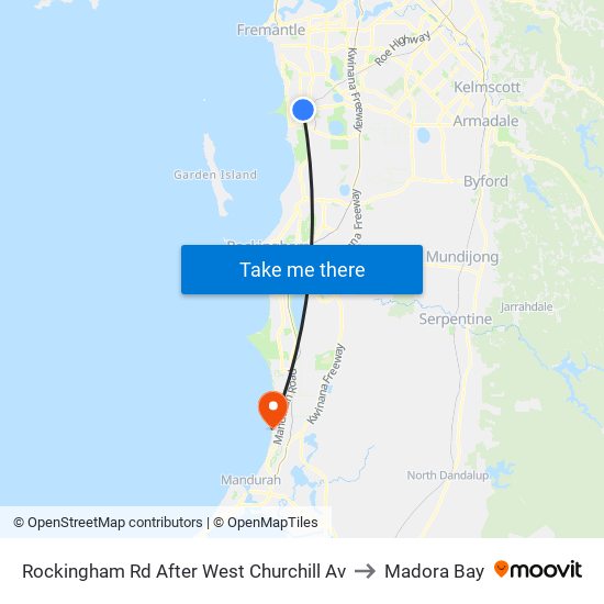 Rockingham Rd After West Churchill Av to Madora Bay map