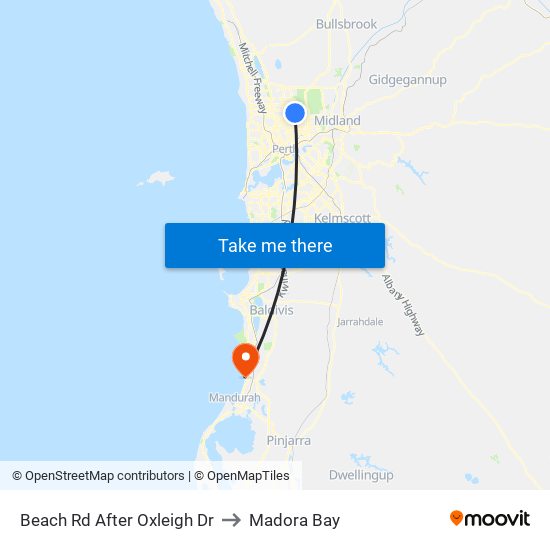 Beach Rd After Oxleigh Dr to Madora Bay map