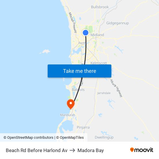 Beach Rd Before Harlond Av to Madora Bay map