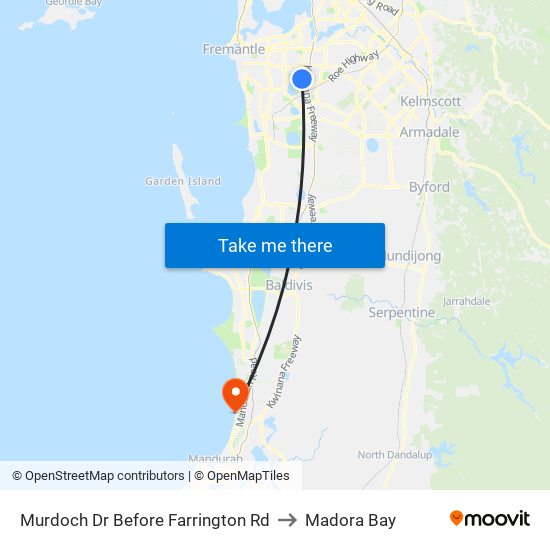 Murdoch Dr Before Farrington Rd to Madora Bay map