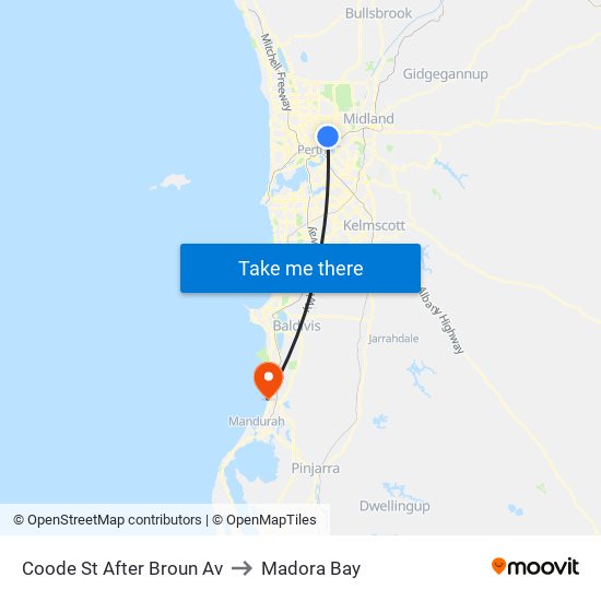 Coode St After Broun Av to Madora Bay map