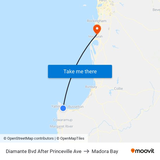 Diamante Bvd After Princeville Ave to Madora Bay map