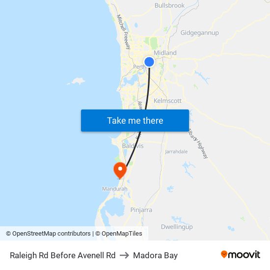 Raleigh Rd Before Avenell Rd to Madora Bay map