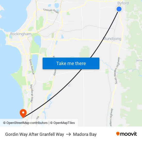 Gordin Way After Granfell Way to Madora Bay map