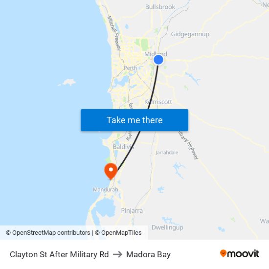 Clayton St After Military Rd to Madora Bay map