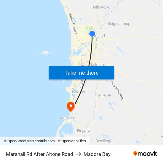 Marshall Rd After Altone Road to Madora Bay map