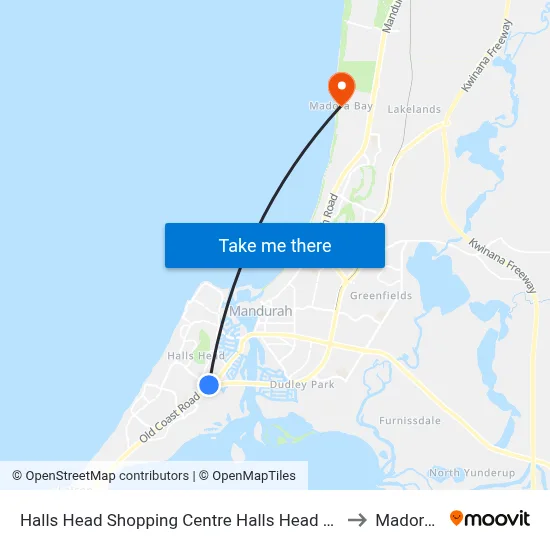 Halls Head Shopping Centre Halls Head Shops (Regional) to Madora Bay map