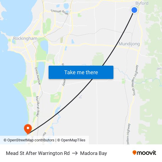 Mead St After Warrington Rd to Madora Bay map