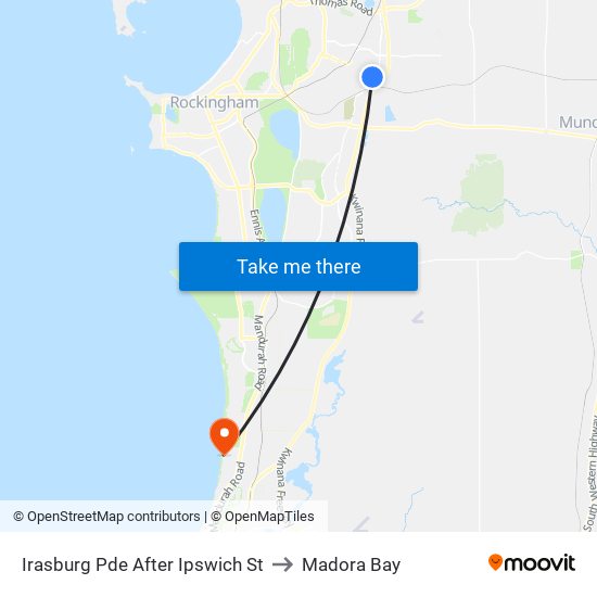 Irasburg Pde After Ipswich St to Madora Bay map