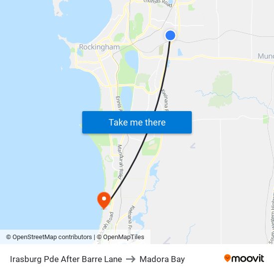 Irasburg Pde After Barre Lane to Madora Bay map