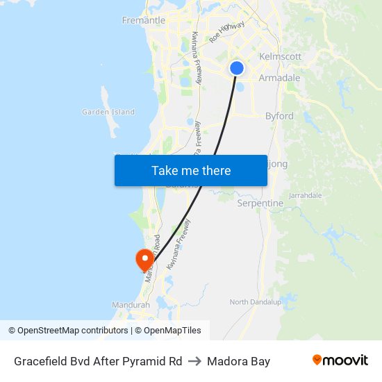 Gracefield Bvd After Pyramid Rd to Madora Bay map