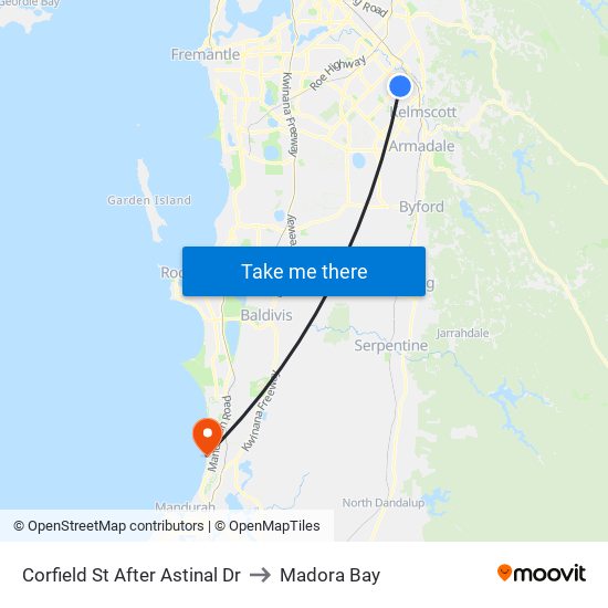 Corfield St After Astinal Dr to Madora Bay map