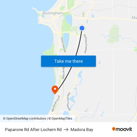 Paparone Rd After Lochern Rd to Madora Bay map