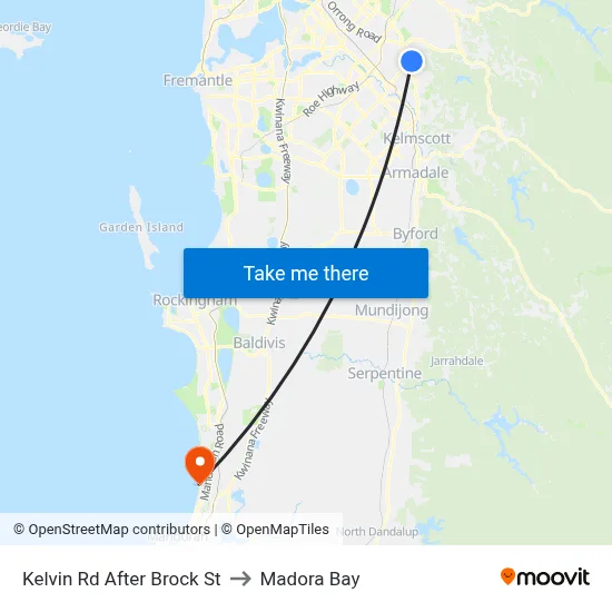 Kelvin Rd After Brock St to Madora Bay map