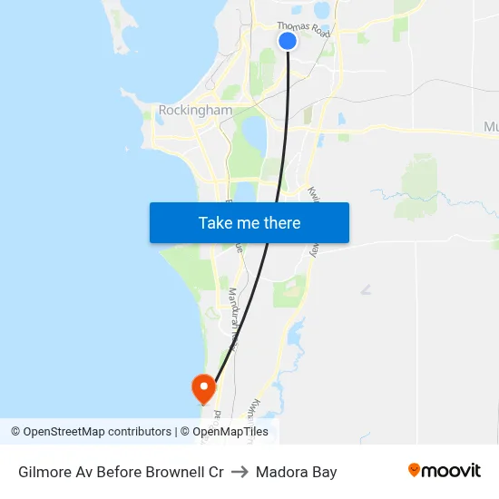Gilmore Av Before Brownell Cr to Madora Bay map