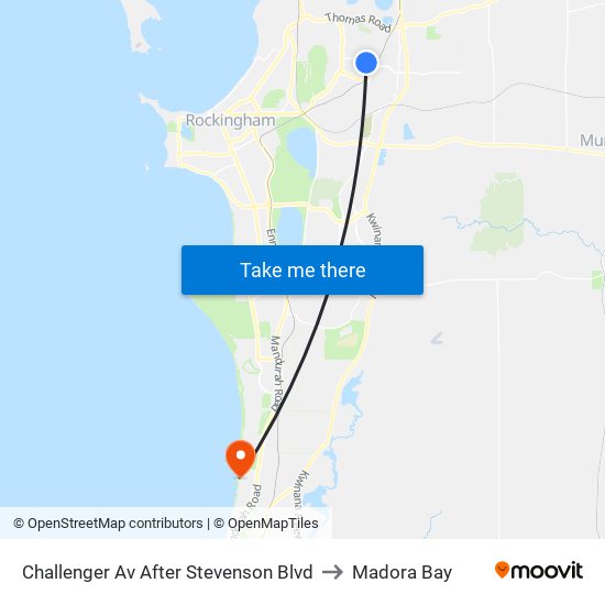 Challenger Av After Stevenson Blvd to Madora Bay map