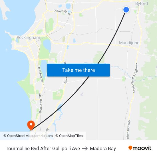 Tourmaline Bvd After Gallipolli Ave to Madora Bay map