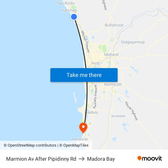 Marmion Av After Pipidinny Rd to Madora Bay map