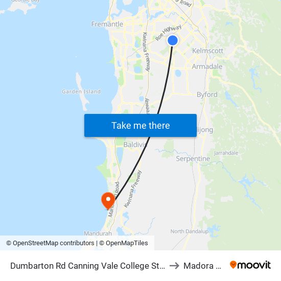 Dumbarton Rd Canning Vale College Stand 1 to Madora Bay map