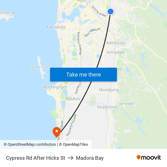 Cypress Rd After Hicks St to Madora Bay map