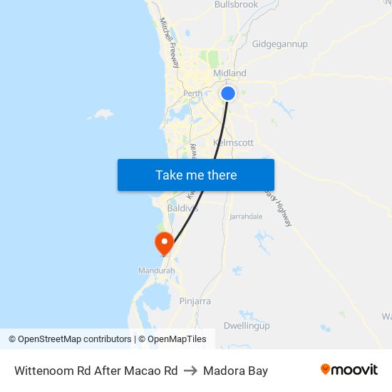 Wittenoom Rd After Macao Rd to Madora Bay map