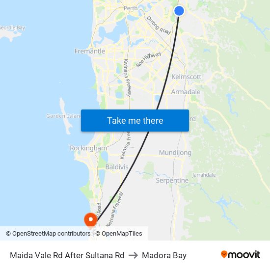 Maida Vale Rd After Sultana Rd to Madora Bay map