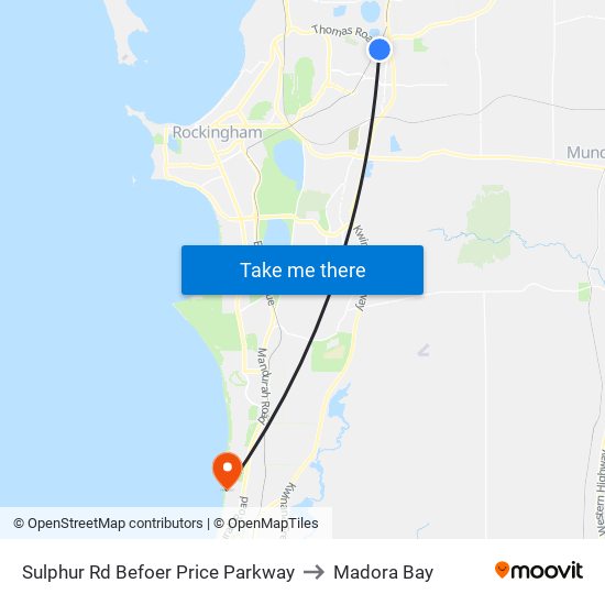 Sulphur Rd Befoer Price Parkway to Madora Bay map
