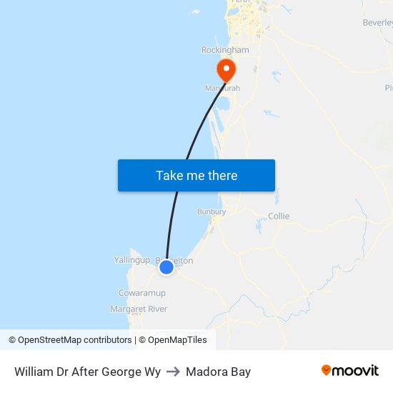 William Dr After George Wy to Madora Bay map