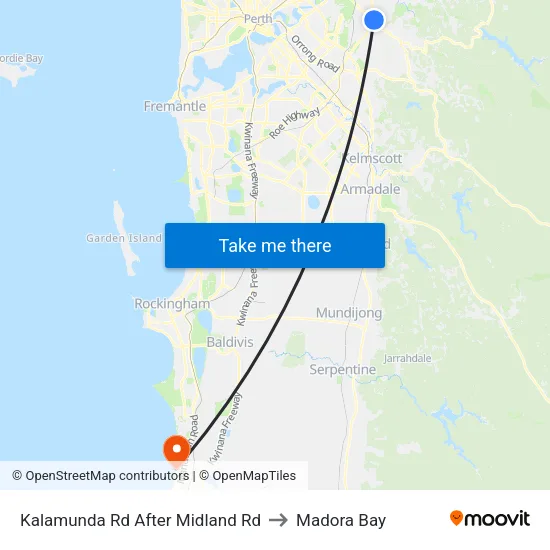 Kalamunda Rd After Midland Rd to Madora Bay map