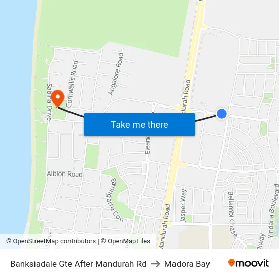 Banksiadale Gte After Mandurah Rd to Madora Bay map