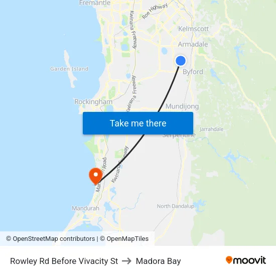 Rowley Rd Before Vivacity St to Madora Bay map