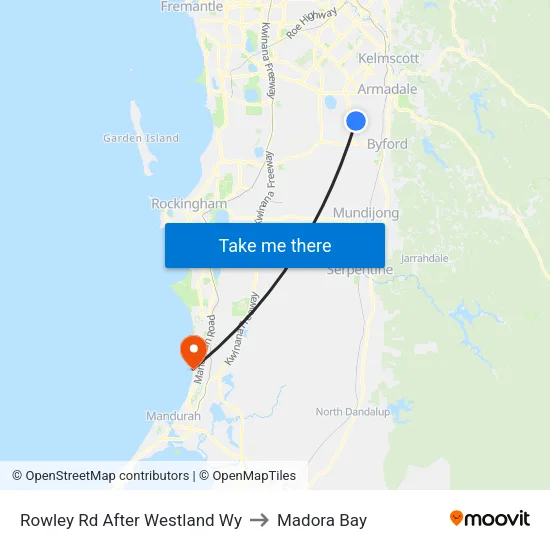 Rowley Rd After Westland Wy to Madora Bay map