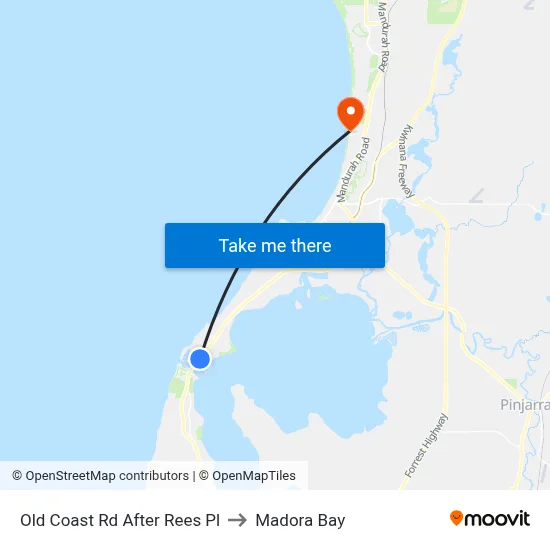 Old Coast Rd After Rees Pl to Madora Bay map