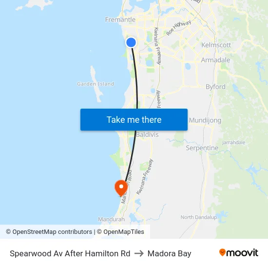 Spearwood Av After Hamilton Rd to Madora Bay map