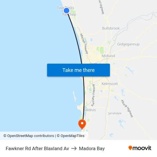 Fawkner Rd After Blaxland Av to Madora Bay map