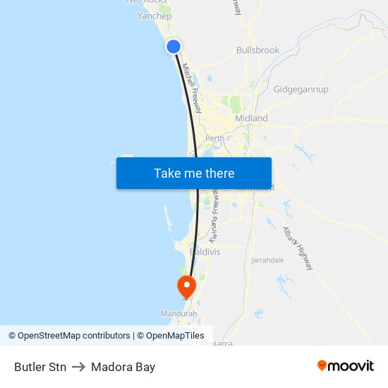 Butler Stn to Madora Bay map