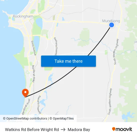 Watkins Rd Before Wright Rd to Madora Bay map