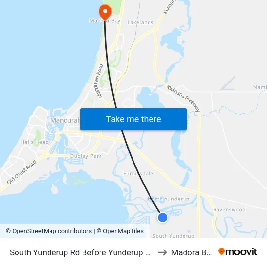 South Yunderup Rd Before Yunderup Rd to Madora Bay map