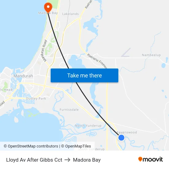 Lloyd Av After Gibbs Cct to Madora Bay map