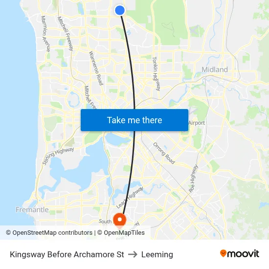 Kingsway   Before Archamore St to Leeming map